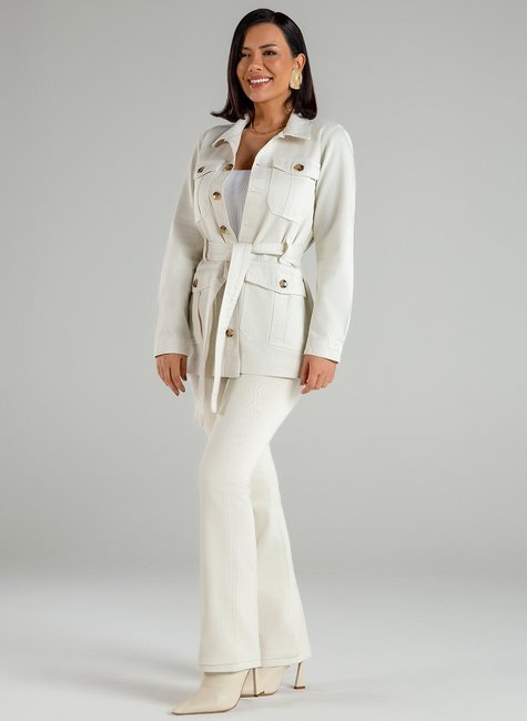 Parka Color Feminina Off-White Pérola